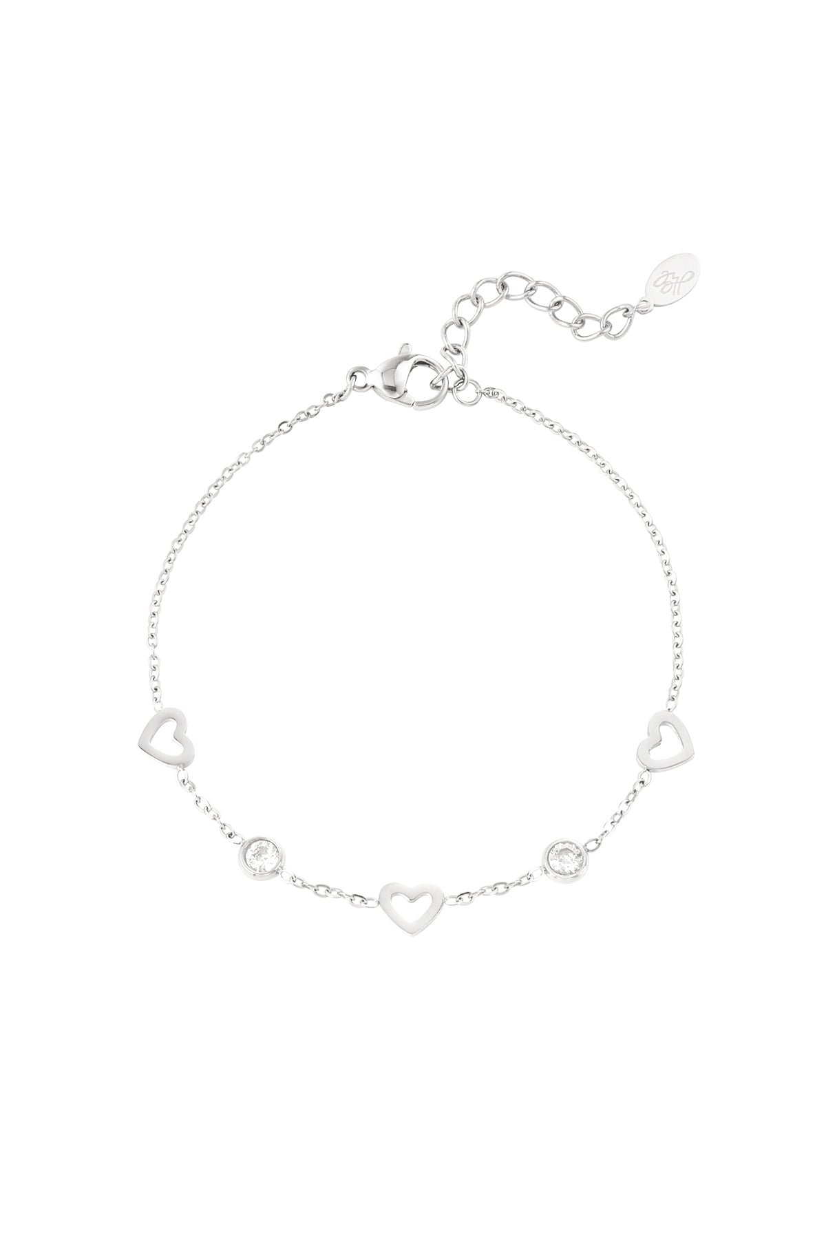 Heart & Diamond Charm bracelet