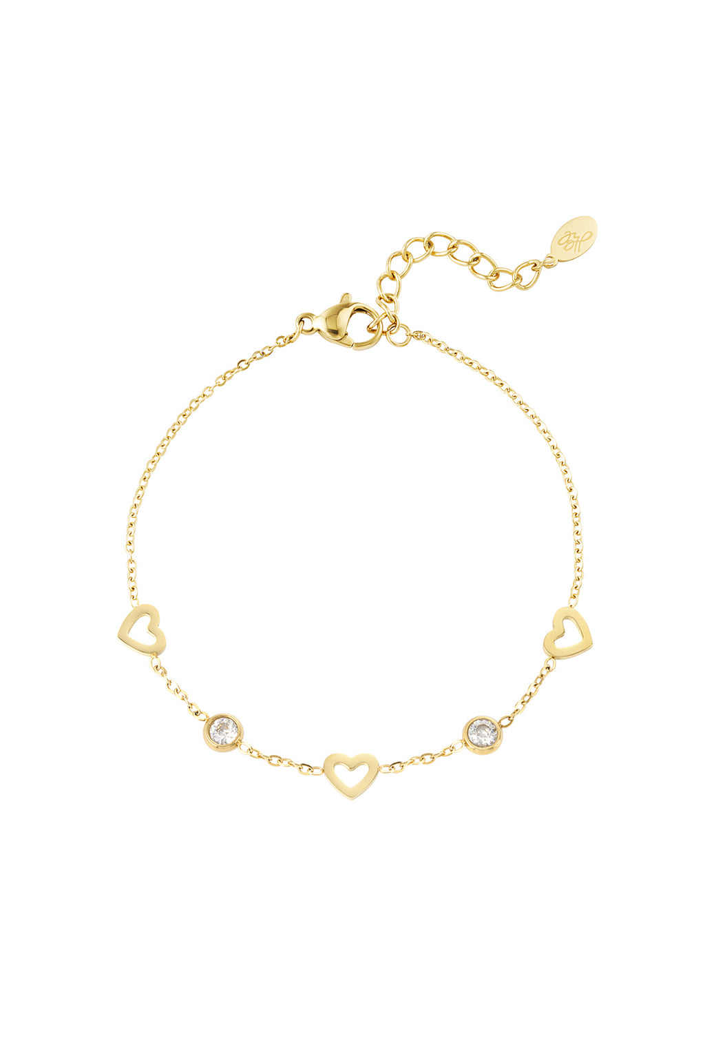 Heart & Diamond Charm bracelet