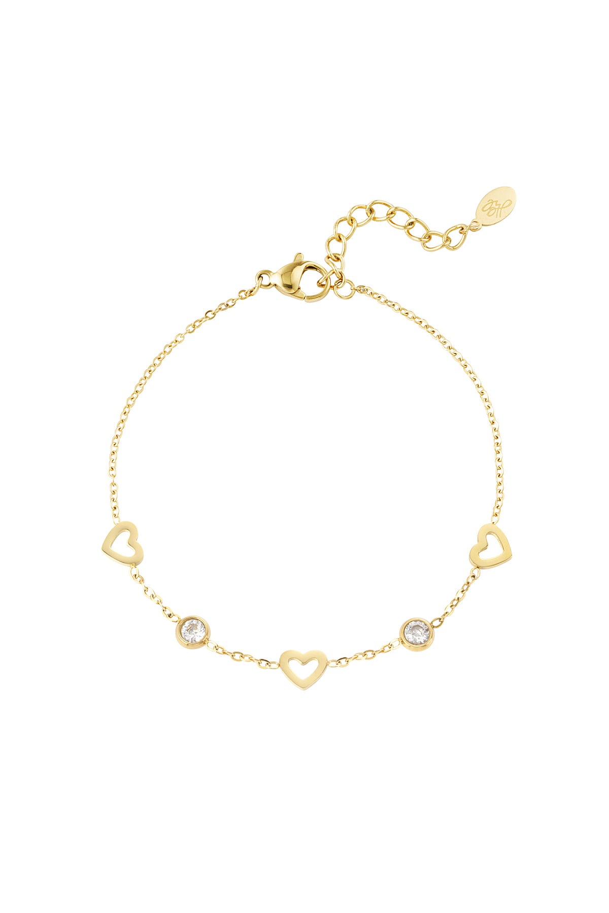 Heart & Diamond Charm bracelet